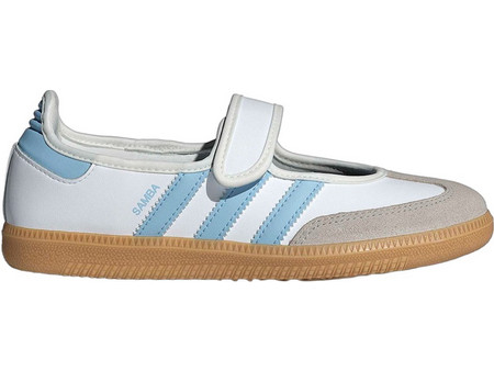 Adidas Samba Jane Παιδικές Μπαλαρίνες Πάνινες με Σκρατς Λευκές Γαλάζιες JP9545