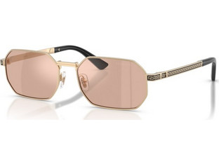 Versace VE2297 1252/5 Γυναικεία Γυαλιά Ηλίου Τετράγωνα Μεταλλικά Χρυσά με Ροζ Φακό