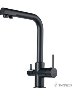 Eurorama Filter-Tap 13534F-400 Μπαταρία Κουζίνας Πάγκου Τριπλής Παροχής Ανάμεικτη Μαύρη