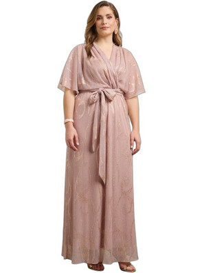 Desiree Maxi Καλοκαιρινό Φόρεμα για Γάμο / Βάπτιση Κρουαζέ Ροζ 08.44005
