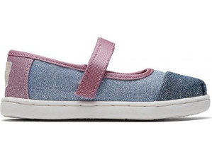 Toms Παιδικές Μπαλαρίνες Πάνινες με Σκρατς Γαλάζιες Ροζ 10014246