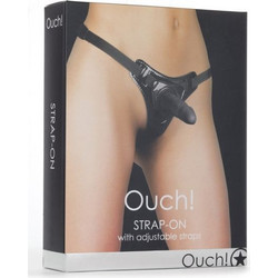 Ouch! with Adjustable Straps Harness Strap On με Dildo 11cm Μαύρο