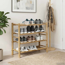 vidaXL Παπουτσοθήκη Bamboo Φυσικό Χρώμα M68xΠ28xΥ63cm 42028236
