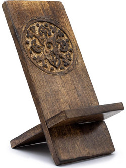 Wooden Carved Mandala NMH-08 Βάση Κινητού για Γραφείο Καφέ