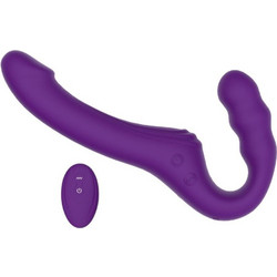 Mina Echo Strapless Strap On 21cm με Δόνηση Μωβ