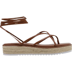 Nine West Δερμάτινα Γυναικεία Σανδάλια Καφέ CANDID3LL-218