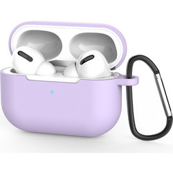 Techsuit Θήκη Σιλικόνης με Γάντζο για Apple AirPods Pro 3 Μωβ