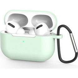 Techsuit Θήκη Σιλικόνης με Γάντζο για Apple AirPods Pro 3 Πράσινο Mint