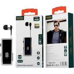 K98 Ακουστικό Bluetooth In Ear Πέτου Silver