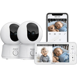 Arenti AINanny B2 Dual Cameras Ασύρματη Ενδοεπικοινωνία Μωρού με Κάμερα & Οθόνη 5" Wi-Fi και Αμφίδρομη Ομιλία