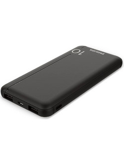 Philips DLP1810CB/GRS Power Bank 10000mAh με 2 Θύρες USB-A & Θύρα USB-C Black