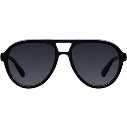 Meller Kena Γυαλιά Ηλίου Aviator Κοκάλινα Μαύρα με Μαύρο Φακό