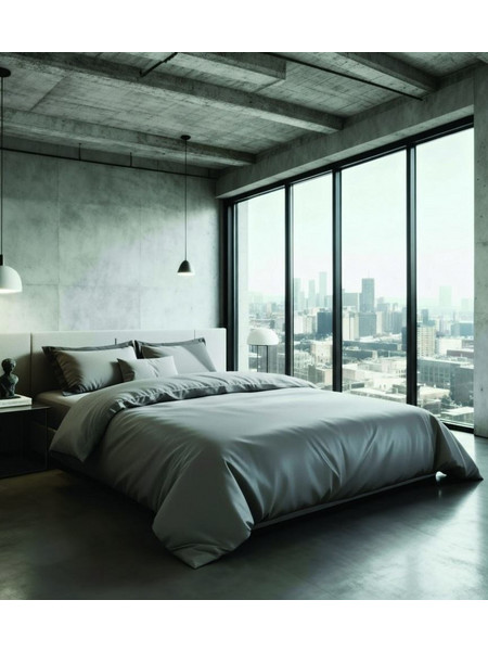 Makis Tselios Σεντόνι King Size Βαμβακοσατέν 270x290 City 03 Dark Grey