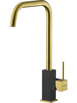Pyramis Adelita PVD 090928101 Μπαταρία Κουζίνας Πάγκου Διπλής Παροχής Ανάμεικτη Χρυσή