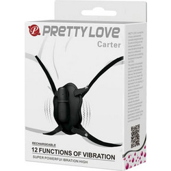 Pretty Love Carter Harness Strap On με Δόνηση Μαύρο