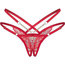 Obsessive Matildea Γυναικείο Sexy String Αυτοκινήτου με Δαντέλα Κόκκινο 5901688266892