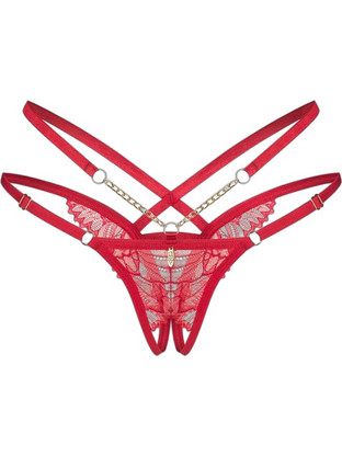Obsessive Matildea Γυναικείο Sexy String Αυτοκινήτου με Δαντέλα Κόκκινο 5901688266892