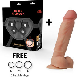 Cyber Silicock Oliver Harness Strap On με Dildo 19cm Flesh