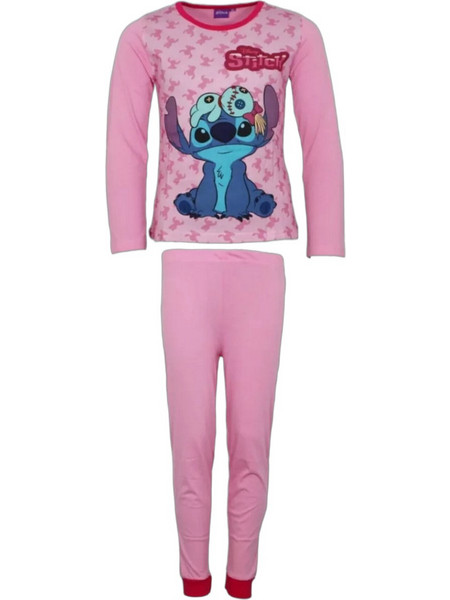Disney Lilo & Stitch Παιδική Πιτζάμα Βαμβακερή Χειμωνιάτικη Ροζ 34029-421