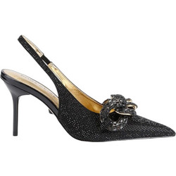 Kurt Geiger Γόβες Slingback Δερμάτινες με Τακούνι Στιλέτο με Στρας Μαύρες 4986500609-00