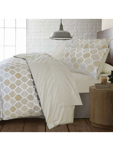 Espree Σετ Σεντόνια Υπέρδιπλα Βαμβακερά 240x270 Geo Beige