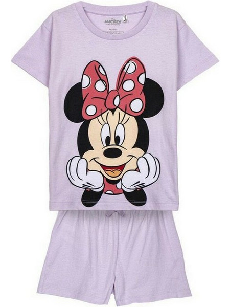 Cerda Minnie Mouse Παιδική Πιτζάμα Βαμβακερή Καλοκαιρινή Λιλά 2900001336