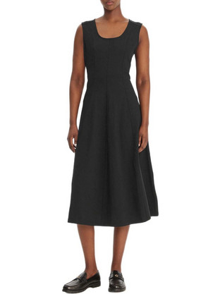 Calvin Klein Midi Καλοκαιρινό Καθημερινό Φόρεμα Μαύρο LV047F203G-UB1
