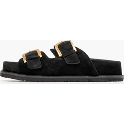 Komis & Komis Γυναικεία Σανδάλια Suede Μαύρα E603