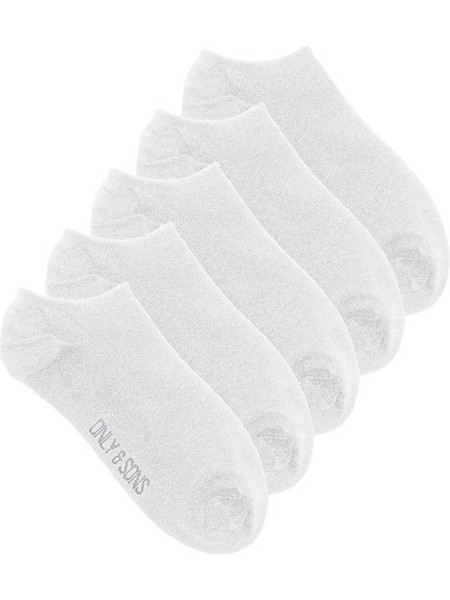 Only & Sons Ανδρικές Κάλτσες Σοσόνια Λευκές 5Pack 22028448