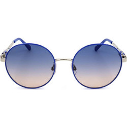 Swarovski SK0255 16W Γυναικεία Γυαλιά Ηλίου Στρογγυλά Μεταλλικά Ασημί με Μπλε Φακό