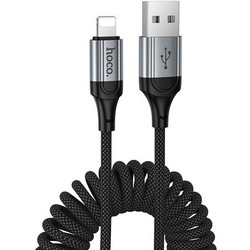 Hoco X121 Braided Spiral USB-A to Lightning Cable 27W 1.5m Black