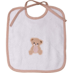 Viopros Des 55 Σετ Σαλιάρες από 100% Βαμβάκι με Κορδόνι Λευκή Σομόν 3τμχ