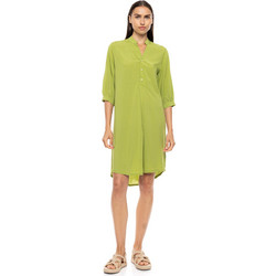 Pink Label Midi Καλοκαιρινό Καθημερινό Φόρεμα Μεταξωτό Lime BN-289