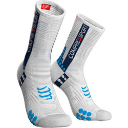 Compressport Pro Racing Socks V3.0 Bike Ανδρικές Κάλτσες Ψηλές με Σχέδια Λευκές BSHV3-00BL-T1