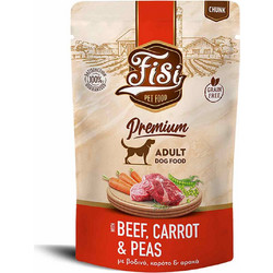 FISI Premium Adult Grain Free with Beef, Carrot & Peas 130gr
