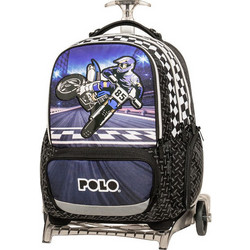 Polo Freely Motorcycle Σχολική Τσάντα Τρόλεϊ Δημοτικού Μαύρη 965055-8422