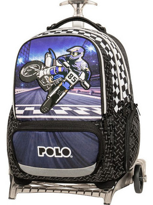Polo Freely Motorcycle Σχολική Τσάντα Τρόλεϊ Δημοτικού Μαύρη 965055-8422