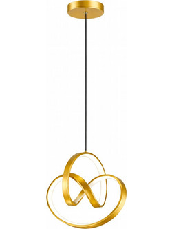 Vencore Loop Gold Κρεμαστό Φωτιστικό Οροφής Μονόφωτο LED με Ρυθμιζόμενο Λευκό Φως Χρυσό Φ25x32cm 6089-20009