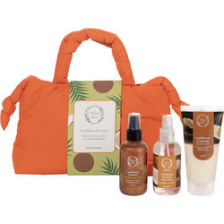 Fresh Line Summer Bag Caribbean Coconut Shower Scrub 150ml + Body Water 150ml + Shimmering Body Oil 150ml