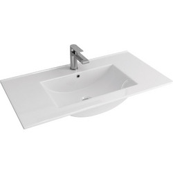 Karag LT 7506-90 Ένθετος Νιπτήρας Μπάνιου Πορσελάνης 91x47x18cm Λευκός