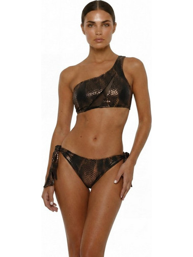 Bluepoint Croco Effect Bikini Brazil Animal Print Σοκολατί 26065074-18