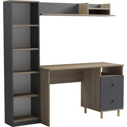 Pakoworld Kontor Σετ Γραφείο Ξύλινο με Βιβλιοθήκη 120x50x160cm 230-000212