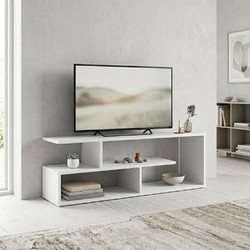 Megapap Έπιπλο Τηλεόρασης Μοριοσανίδα Άσπρο Μ120xΠ30xΥ40cm Forever GP028-0169,1