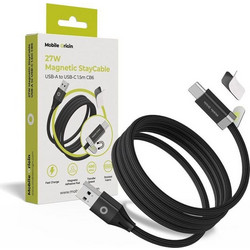 Mobile Origin CB6 Magnetic Braided USB-A to USB-C 27W 1.5m Black