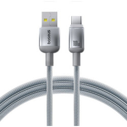 Baseus E0420802 Braided USB-A to USB-C 100W 1m Silver