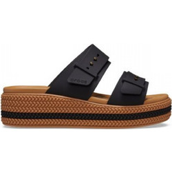 Crocs Brooklyn Γυναικείες Παντόφλες Καλοκαιρινές Platforms Ανατομικές Αντιολισθητικές Μαύρες Ταμπά 209978-001