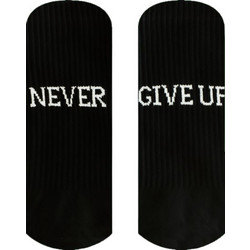 VTex Never Give up Βαμβακερές Ανδρικές Κάλτσες Ψηλές με Σχέδια Μαύρες 856-22