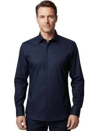 Hugo Boss Ανδρικό Πουκάμισο Βαμβακερό Μακρυμάνικο Κανονική Γραμμή Navy Μπλε 50555711-404