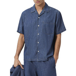 Lacoste Ανδρικό Πουκάμισο Τζιν Κοντομάνικο Κανονική Γραμμή Μπλε 3CH1869-MK9