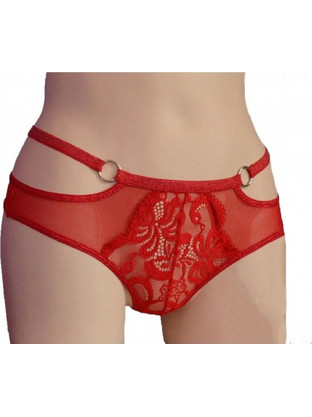Papatya Γυναικείο Sexy String με Δαντέλα Κόκκινο 4257